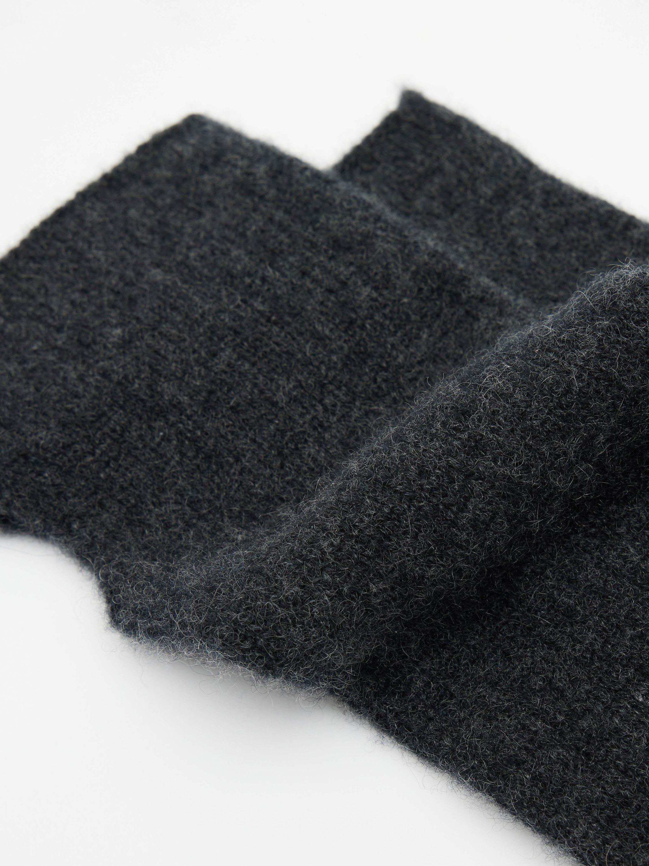 Product image 4 of 4, which shows HUSH Cashmere Fingerless Gloves, Charcoal Marl, One Size