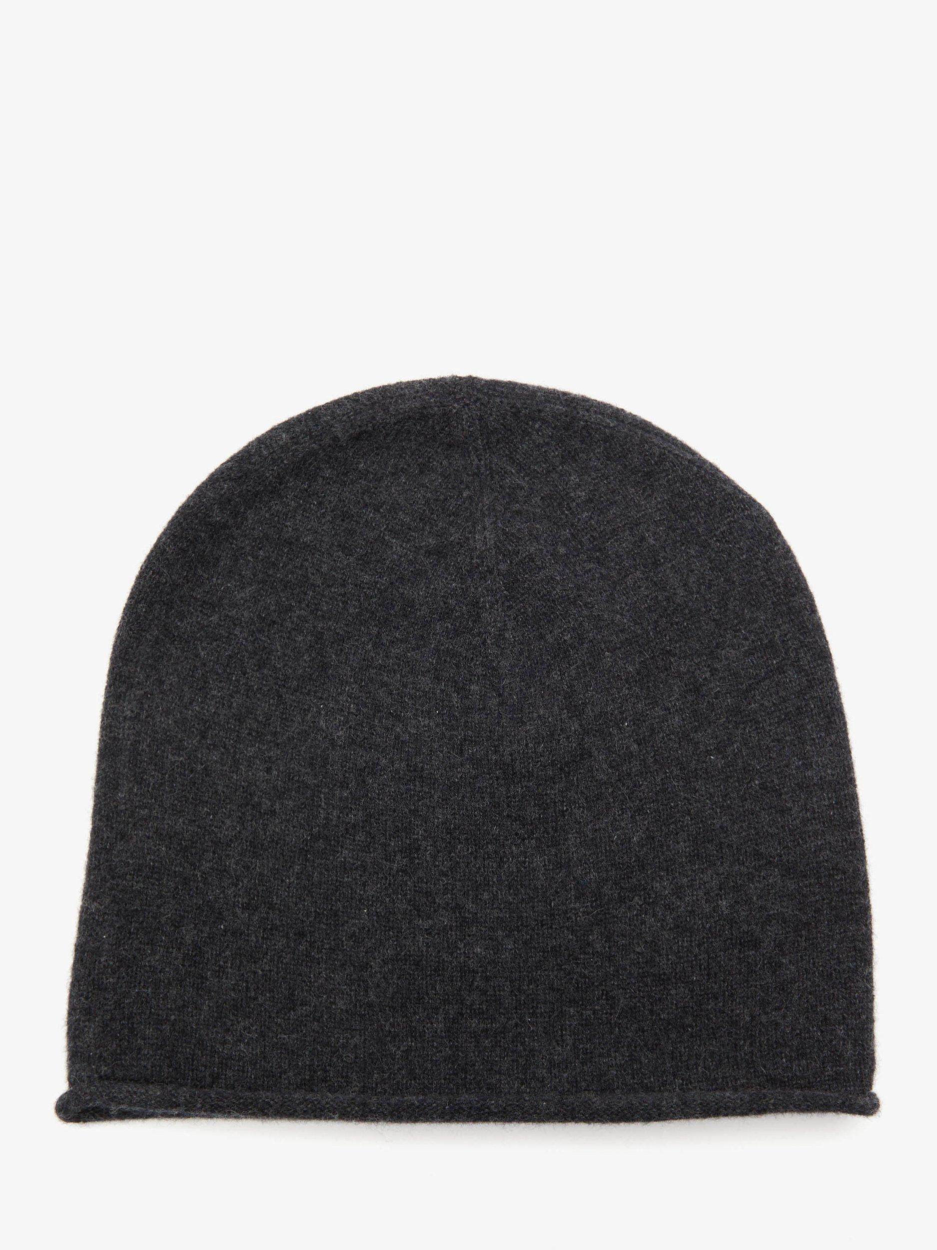 Product image 1 of 4, which shows HUSH Cashmere Beanie Hat, Charcoal Marl, One Size