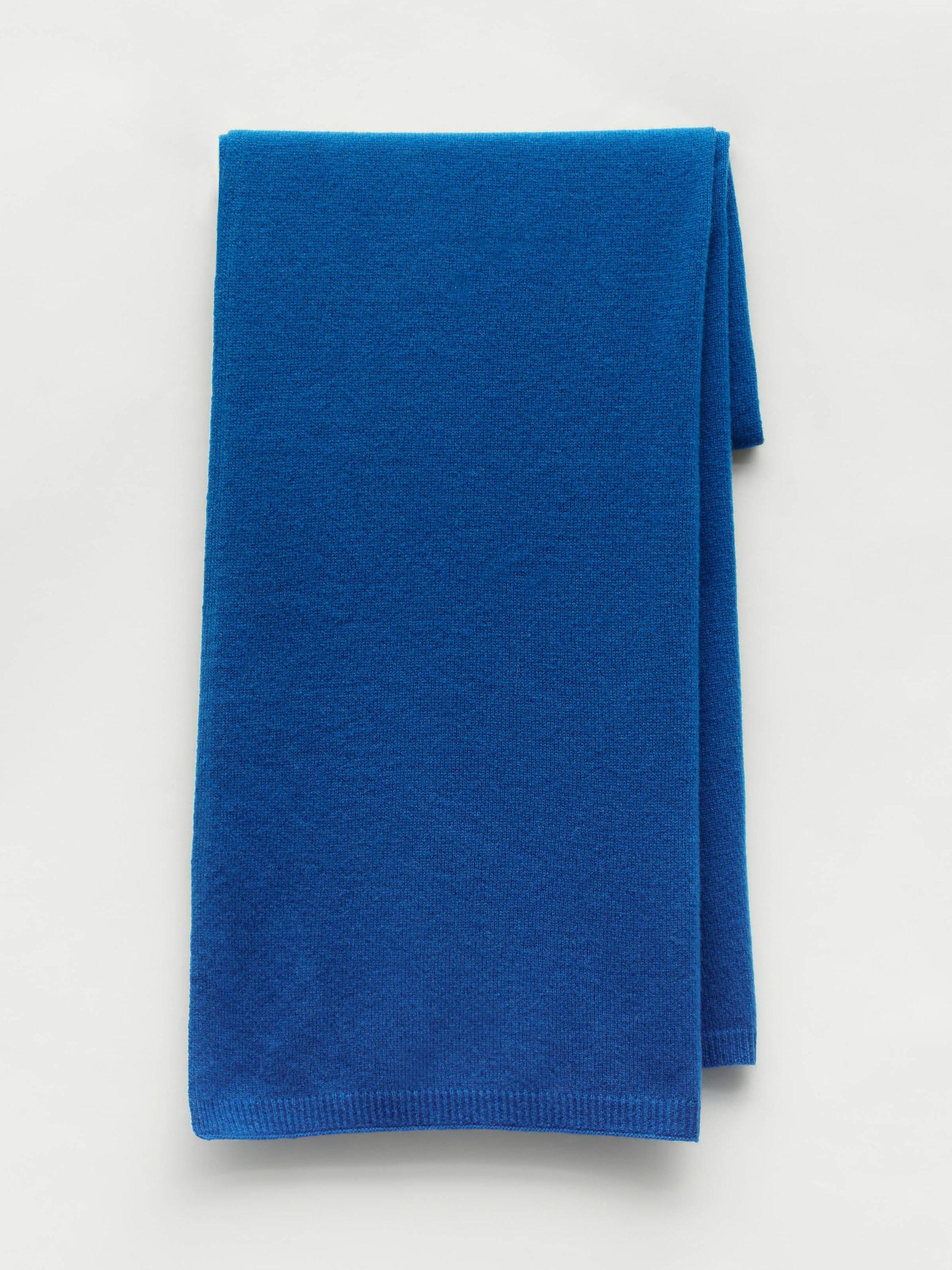 Product image 1 of 3, which shows HUSH Organic Cashmere Shawl, Cobalt Blue, One Size
