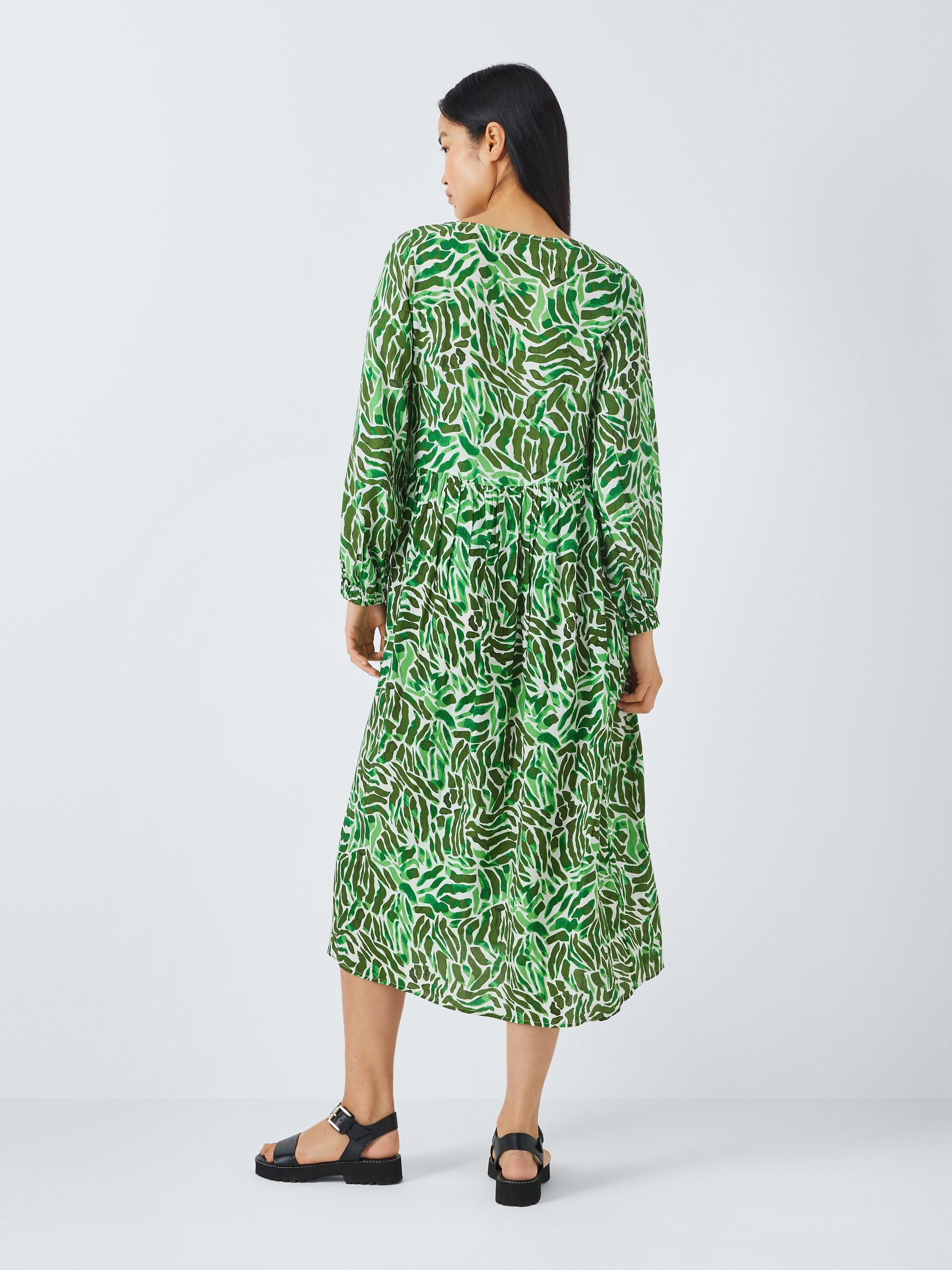 Product image 2 of 6, which shows John Lewis ANYDAY Solare Print Midi Dress, Green/Multi, 8
