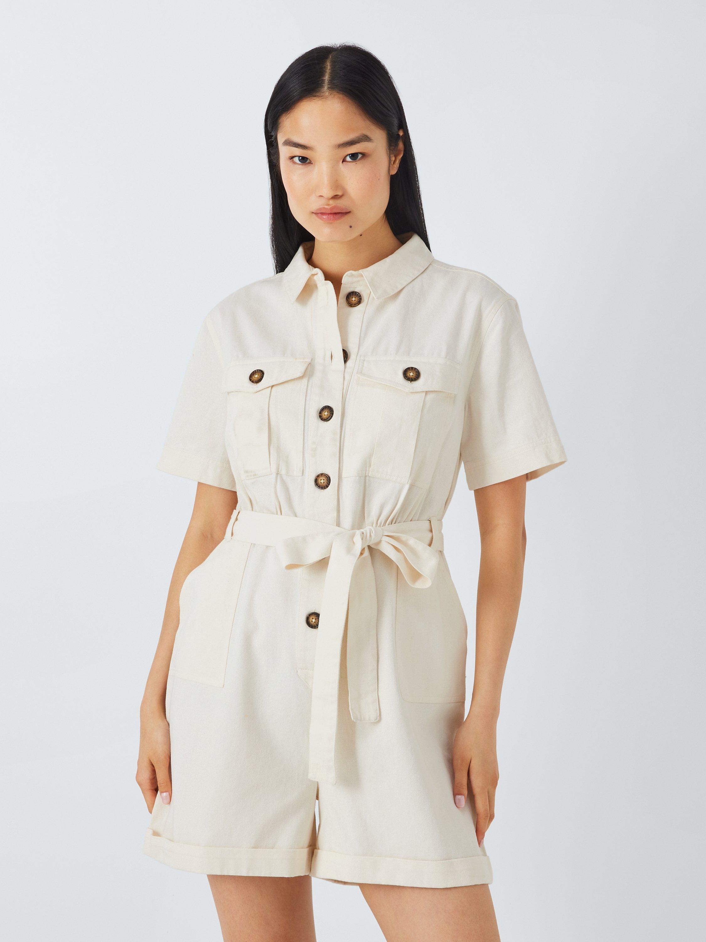 John Lewis ANYDAY Utility Twill Playsuit, Ecru