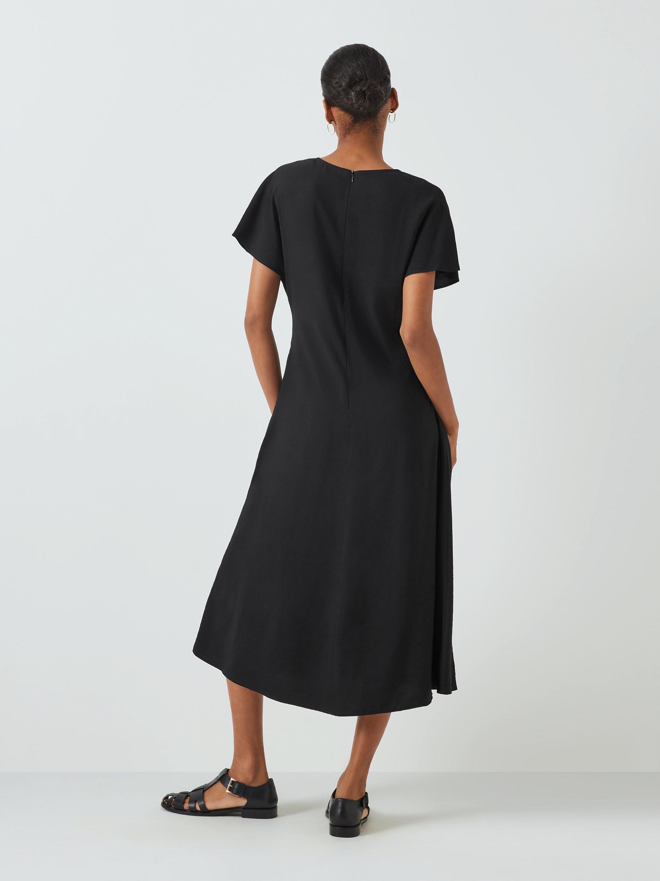 John Lewis Short Sleeve Twill Dress Black