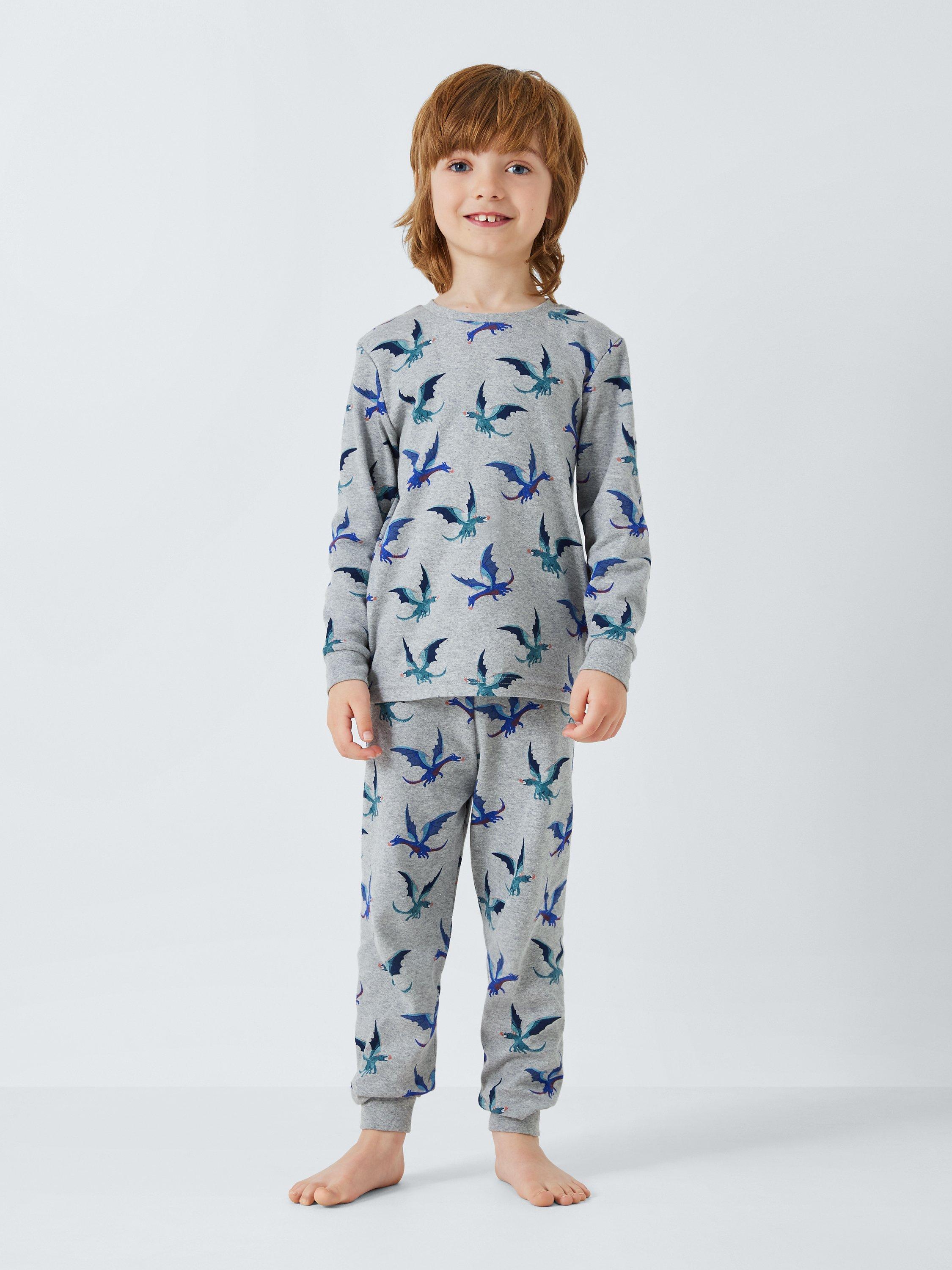 John Lewis Kids Fiery Dragon Pyjamas Pack of 2 Multi