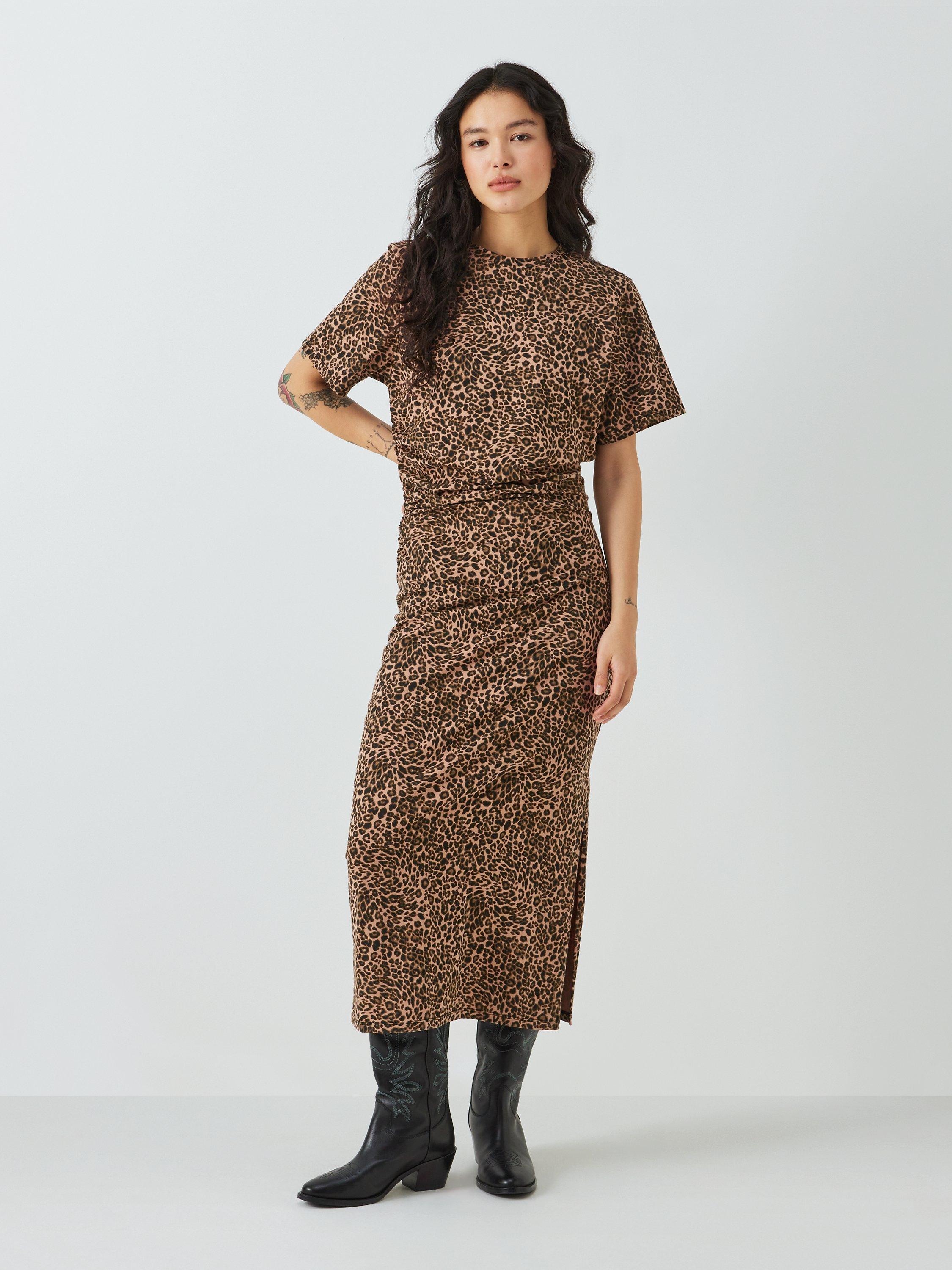 AND/OR Larissa Animal Print Jersey Midi Dress, Neutral