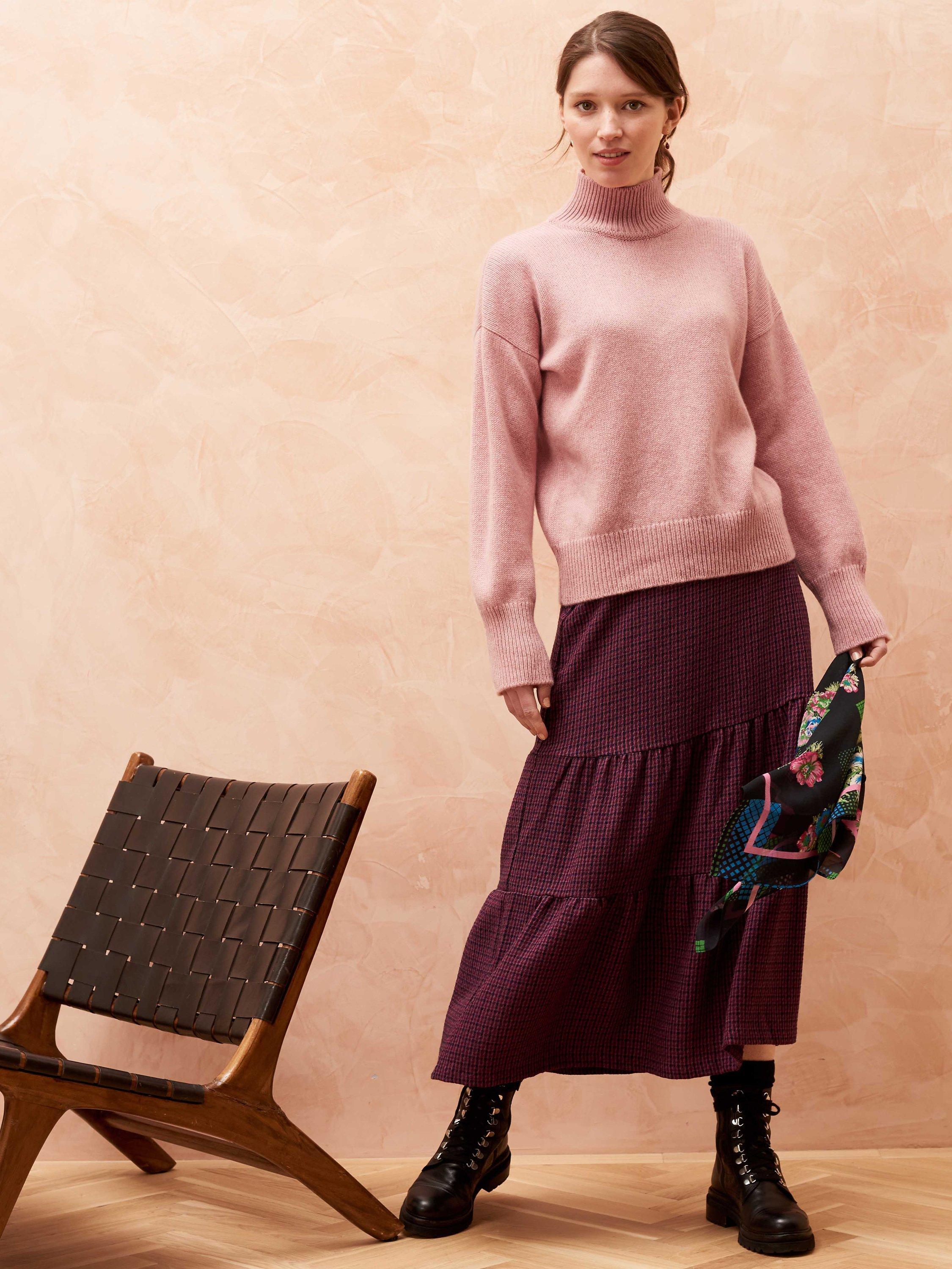 Brora Cashmere Luxe Knit Funnel Neck Jumper, Shell