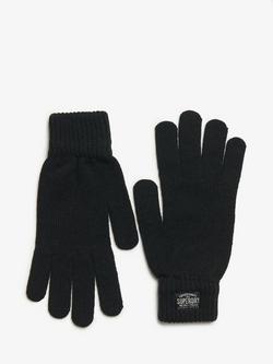 Superdry Classic Knitted Gloves - view 2, New Jet Black