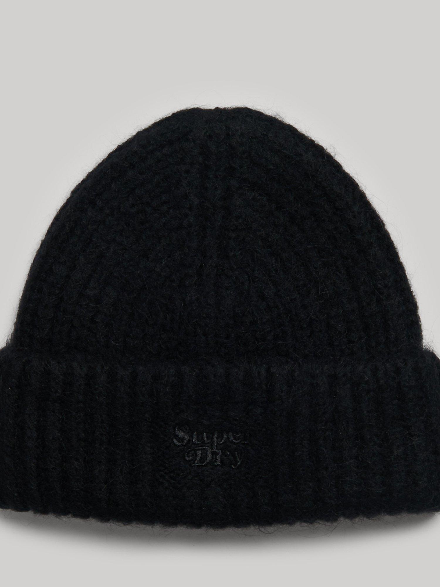 Product image 1 of 2, which shows Superdry Rib Knit Beanie Hat, Black, One Size