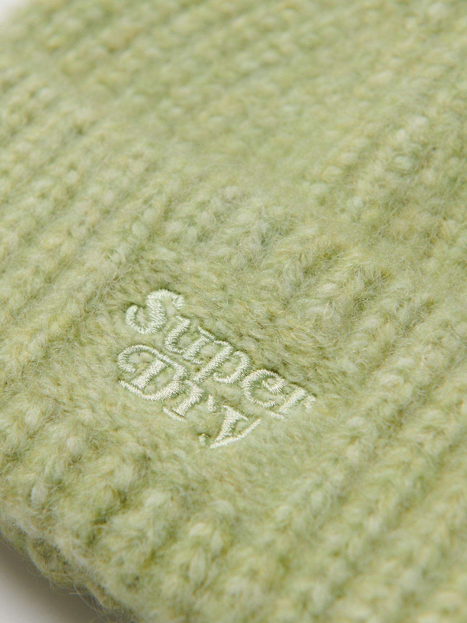Product image 2 of 2, which shows Superdry Rib Knit Beanie Hat, Mellow Green, One Size