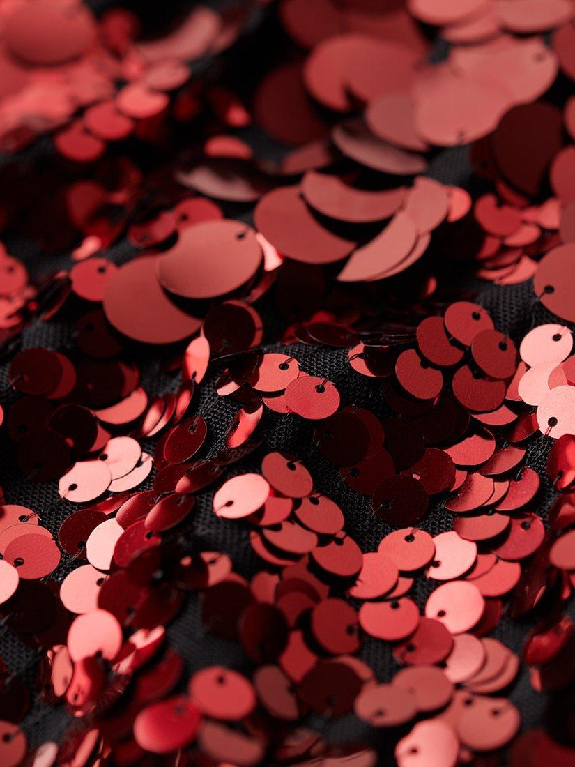 Product image 3 of 6, which shows Superdry Disco Sequin Mini Dress, Red Brocade, 10