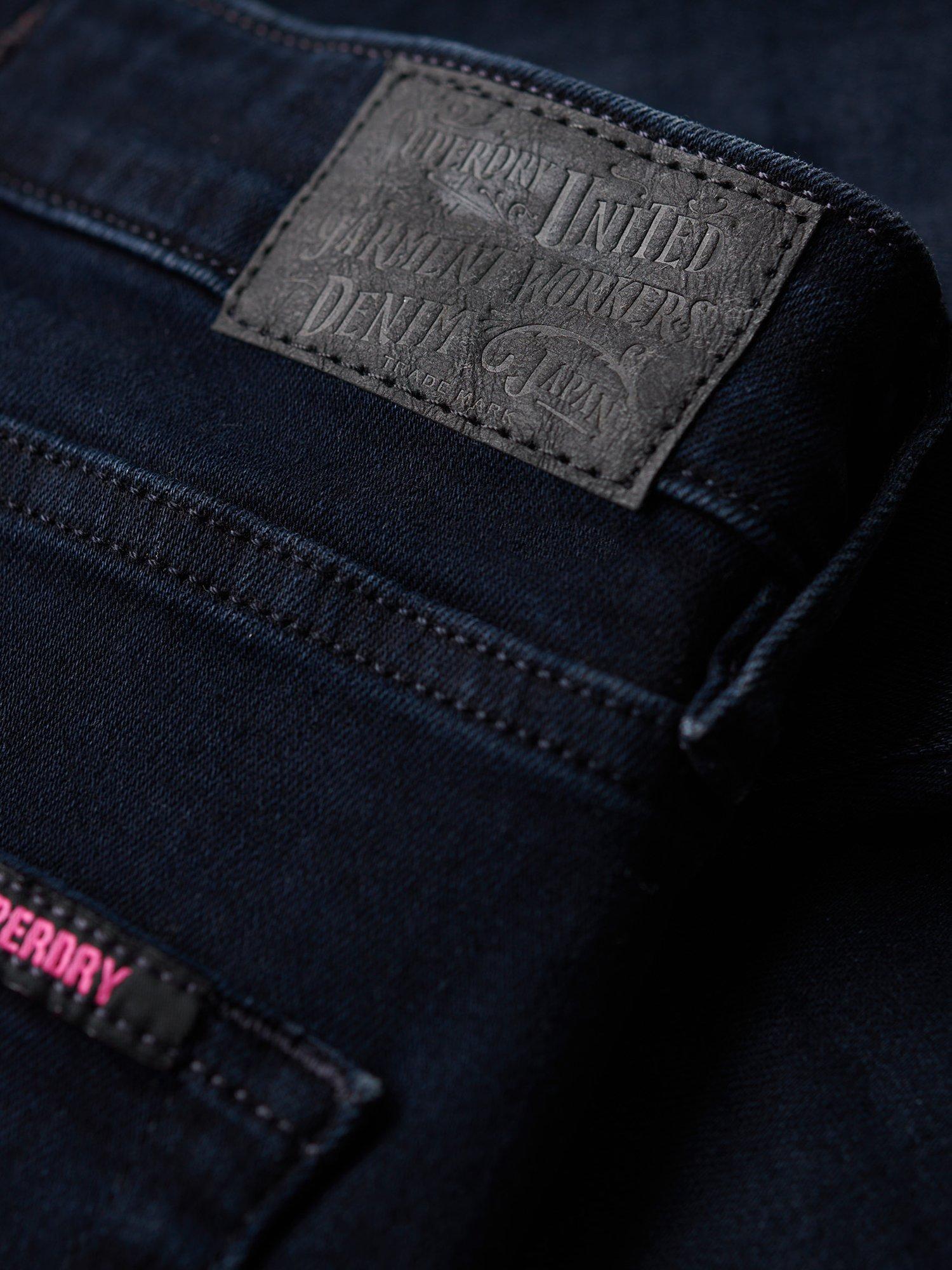 Product image 3 of 6, which shows Superdry Organic Cotton Vintage Mid Rise Skinny Jeans, Viper Blue Black, W26/L30