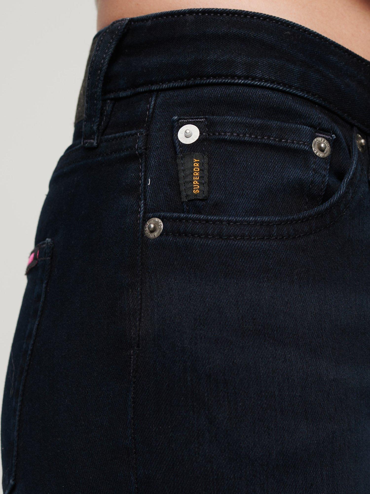 Product image 5 of 6, which shows Superdry Organic Cotton Vintage Mid Rise Skinny Jeans, Viper Blue Black, W26/L30