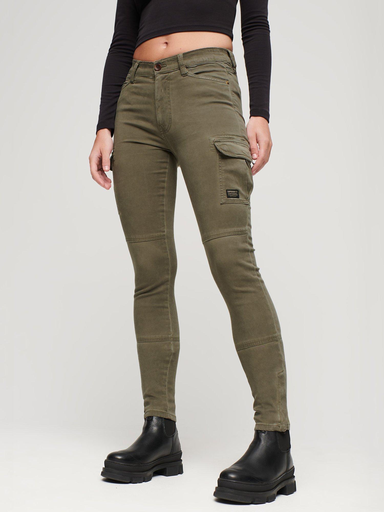 Superdry Skinny Fit Cargo Pants, Worn Khaki Green