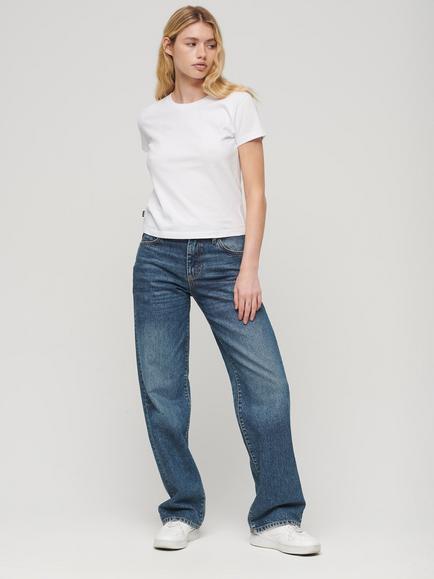 Superdry Organic Cotton Vintage Wide Leg Jeans - view 2, Fulton Vintage Blue