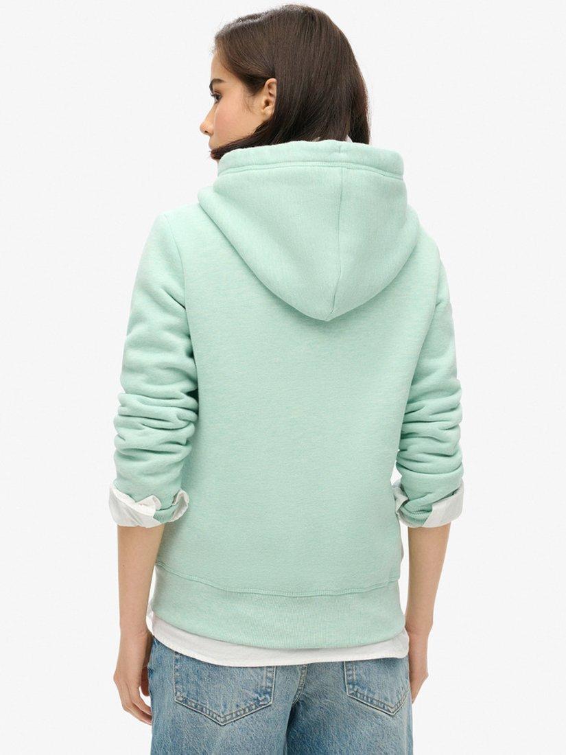 Product image 6 of 6, which shows Superdry Essential Logo Zip Hoodie, Minted Green Marl, 6