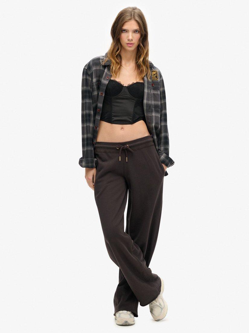 Product image 2 of 5, which shows Superdry Lace Satin Midi Corset Top, Black, 12