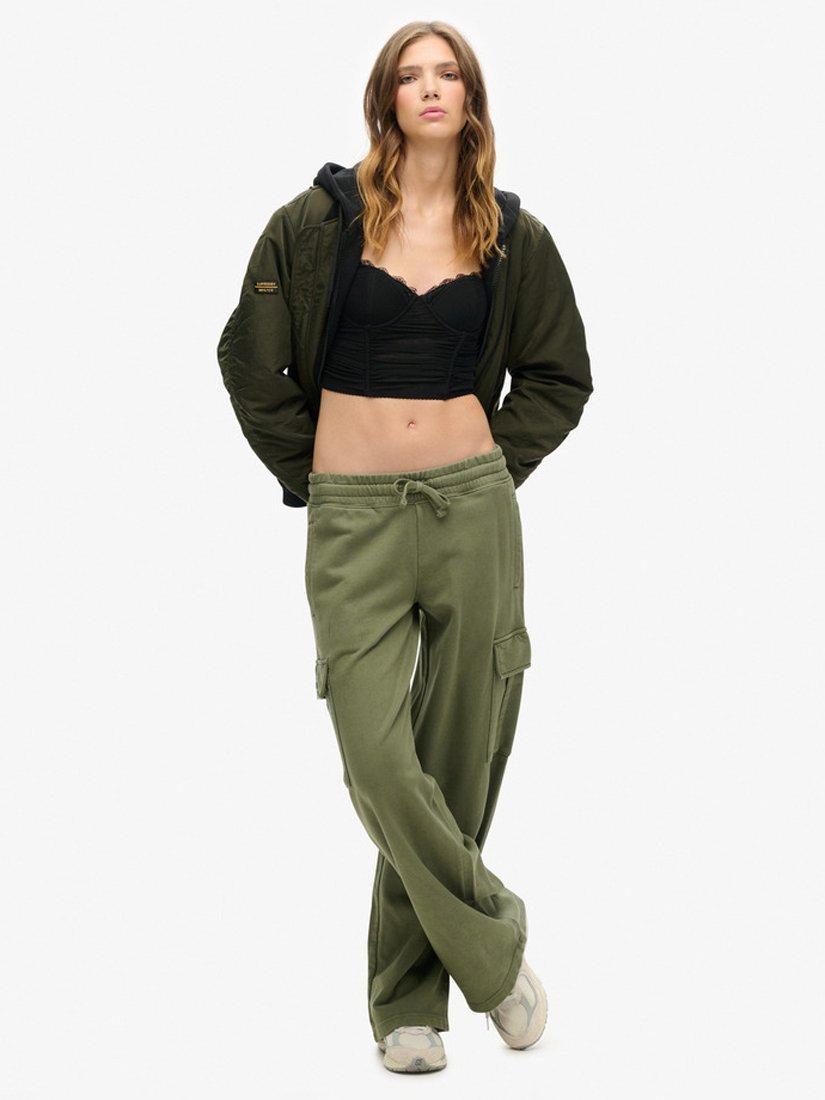 Product image 2 of 4, which shows Superdry Ruched Mesh Crop Corset Top, Black, 6