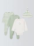 John Lewis ANYDAY Baby Stripe Fish Sleepsuit, Bodysuit and Hat Set