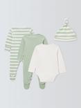 John Lewis ANYDAY Baby Stripe Fish Sleepsuit, Bodysuit and Hat Set