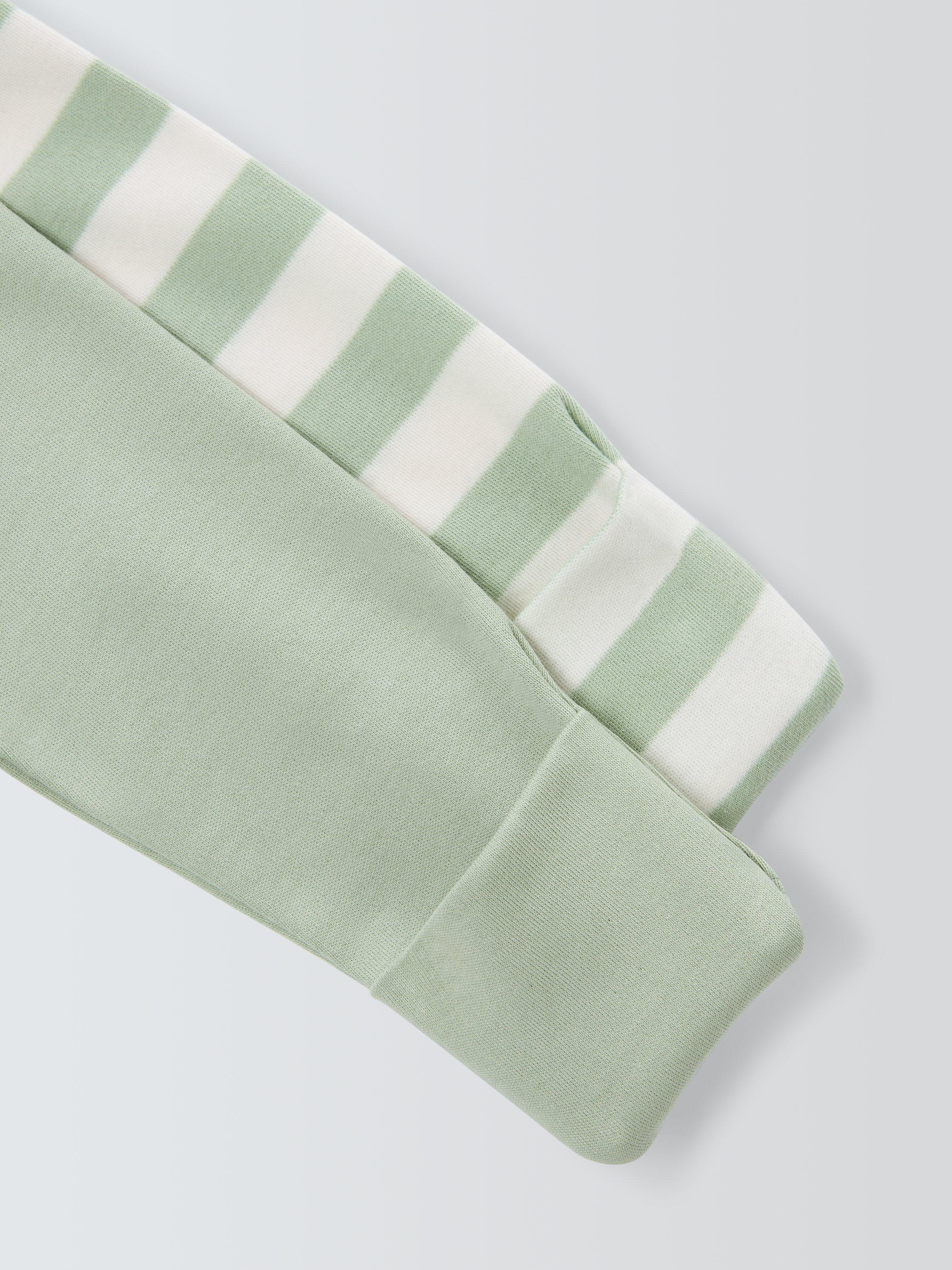 Product image 4 of 4, which shows John Lewis ANYDAY Baby Stripe Fish Sleepsuit, Bodysuit and Hat Set, Green, 18-24 months