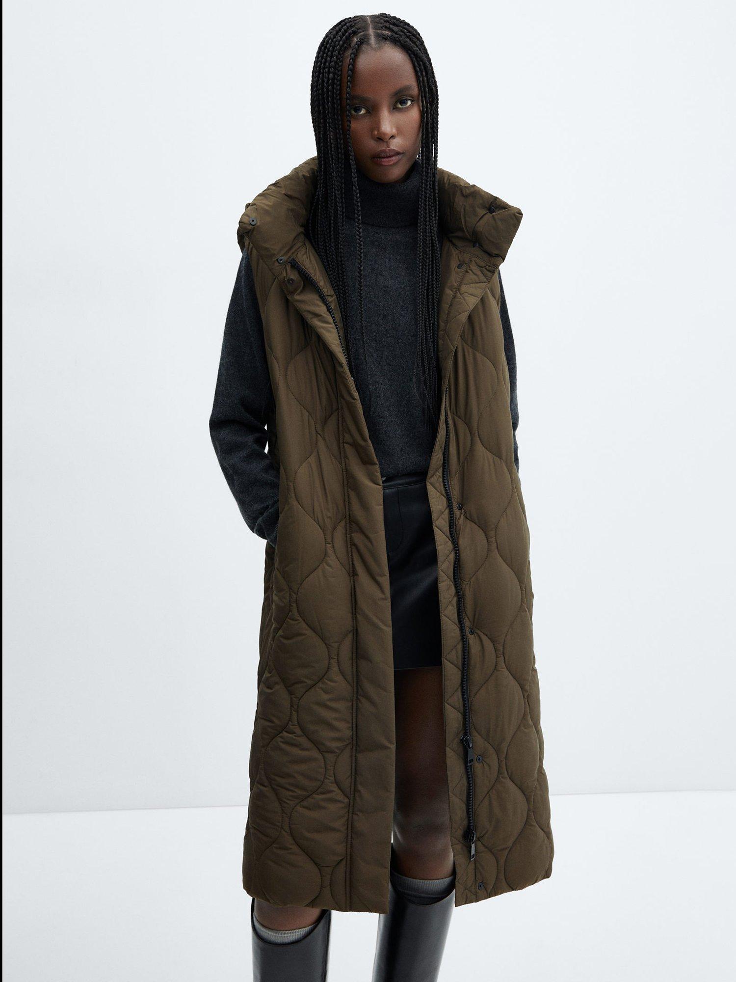 Mango Borrasca Long Quilted Waistcoat