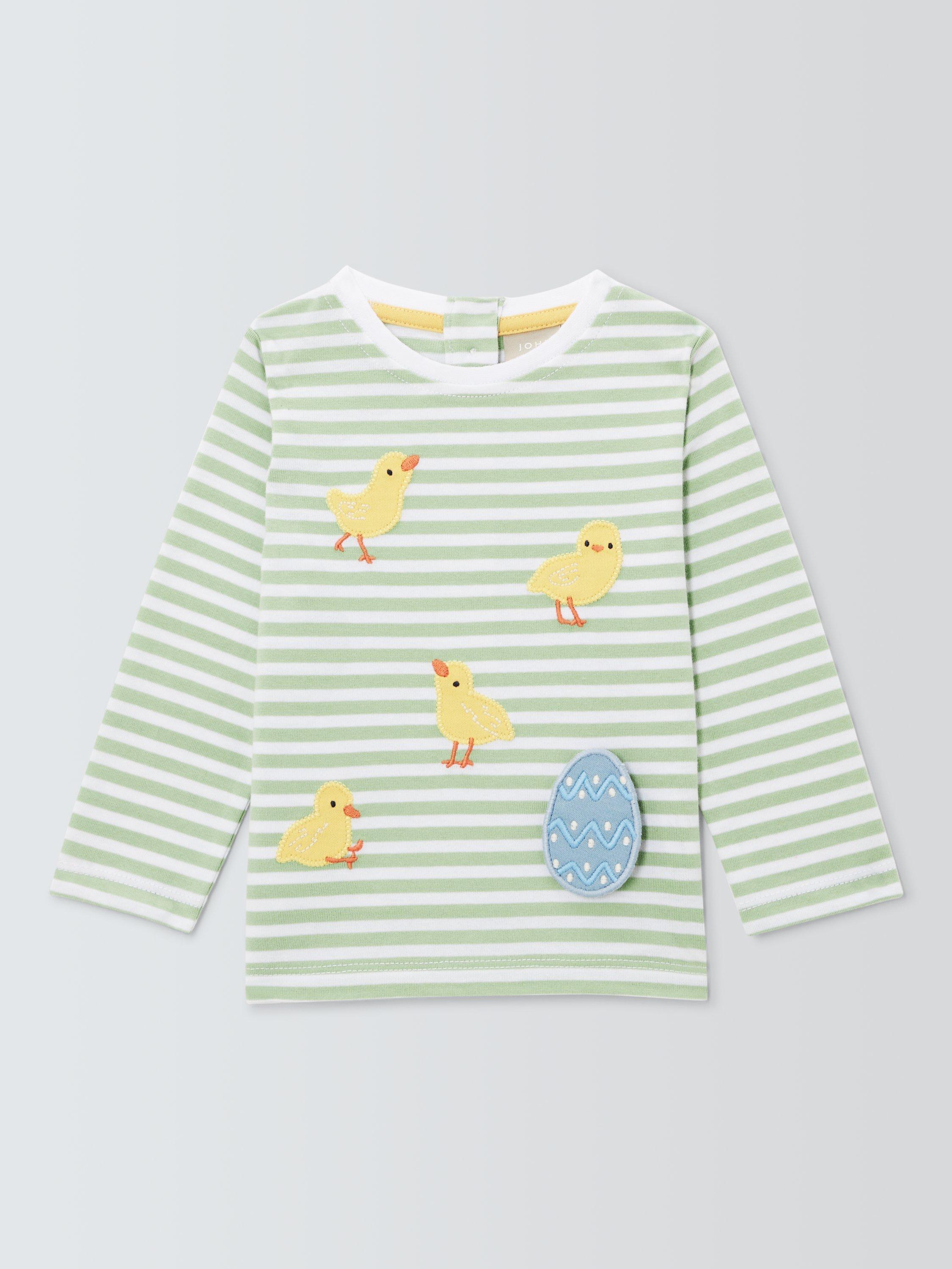 John Lewis Baby Cotton Applique Chick Long Sleeve Top, Multi