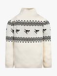 The Little Tailor Kids' Ski Design Slim Fit Jumper, Cream
