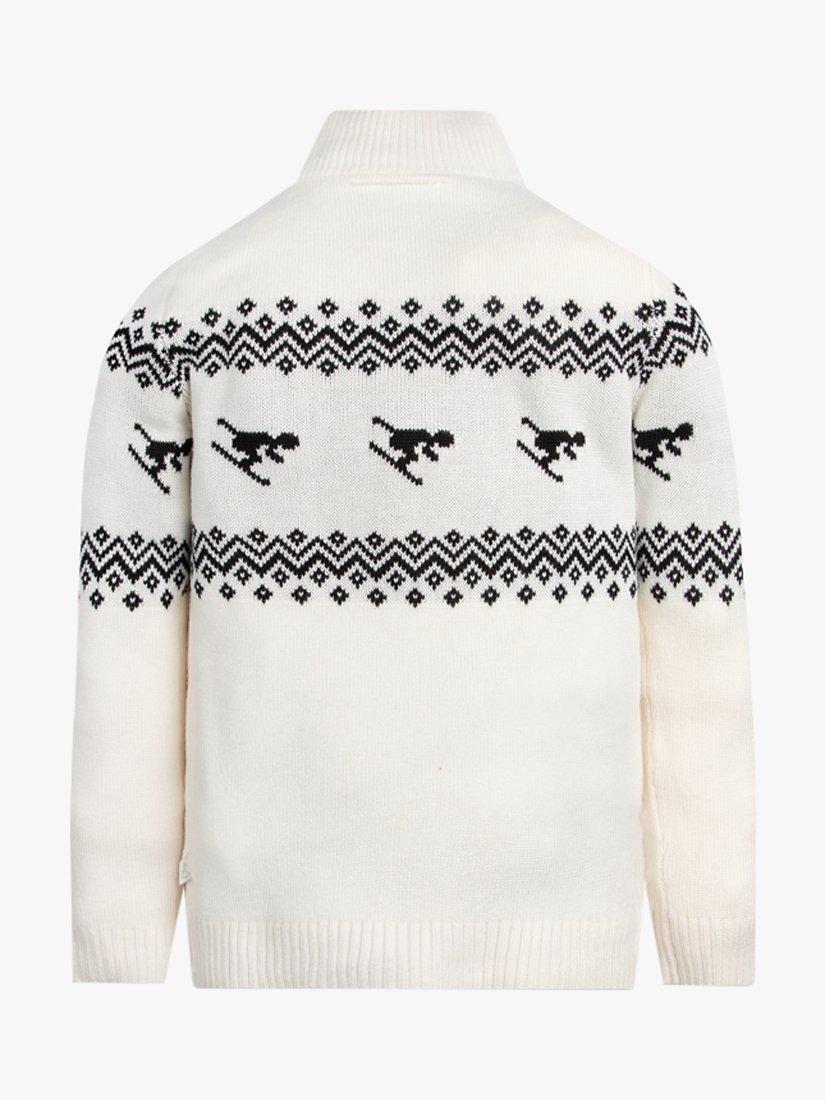 Product image 3 of 4, which shows The Little Tailor Kids' Ski Design Slim Fit Jumper, Cream, 2-3 years