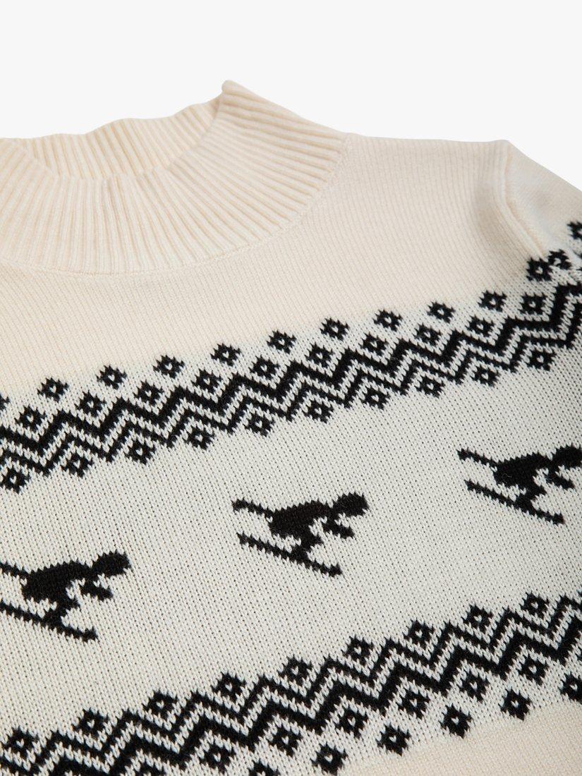 Product image 4 of 4, which shows The Little Tailor Kids' Ski Design Slim Fit Jumper, Cream, 2-3 years
