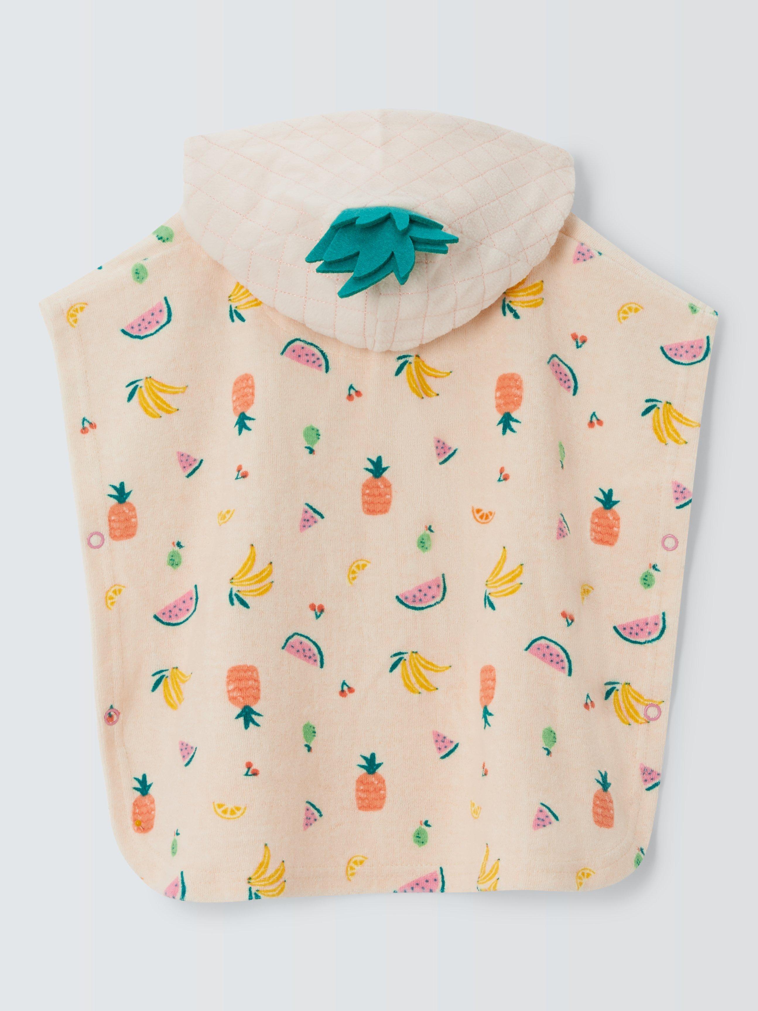 John Lewis Baby Ditsy Fruit Hooded Towel Poncho Multi