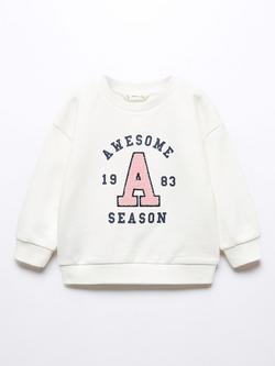 Mango Baby Awesome Season Sweatshirt, Natural White, Natural White