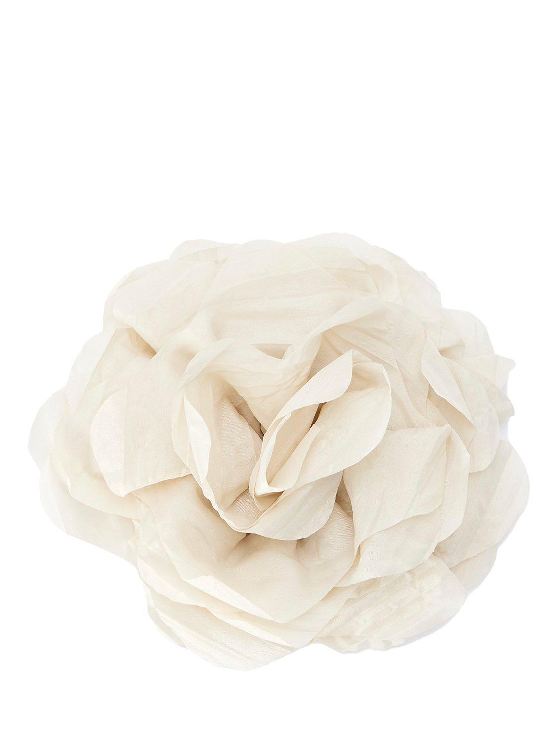 Mint Velvet Flower Corsage Brooch, Cream, One Size