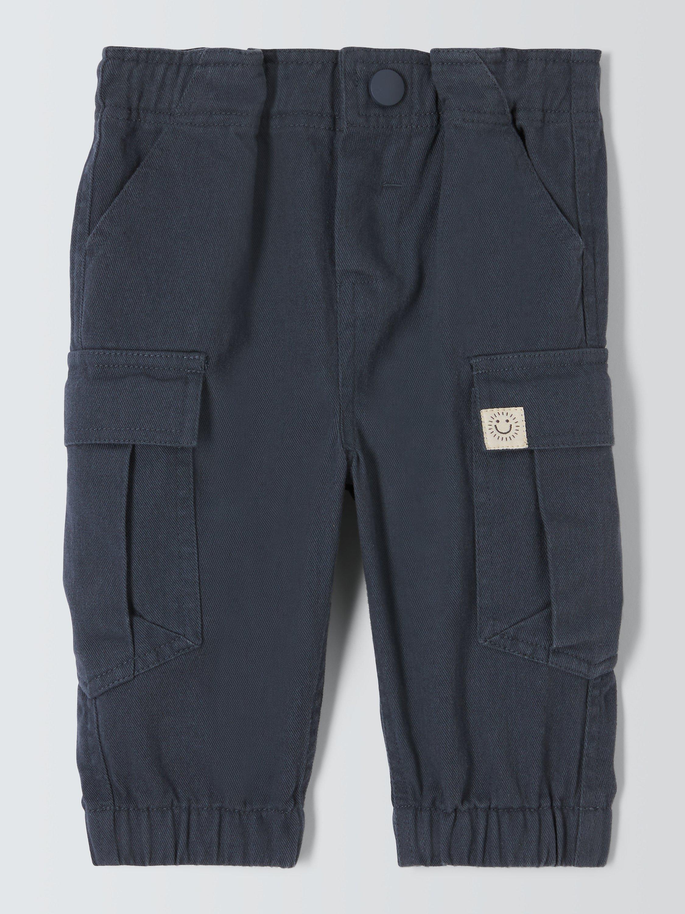 John Lewis Baby Twill Cargo Trousers, Grey
