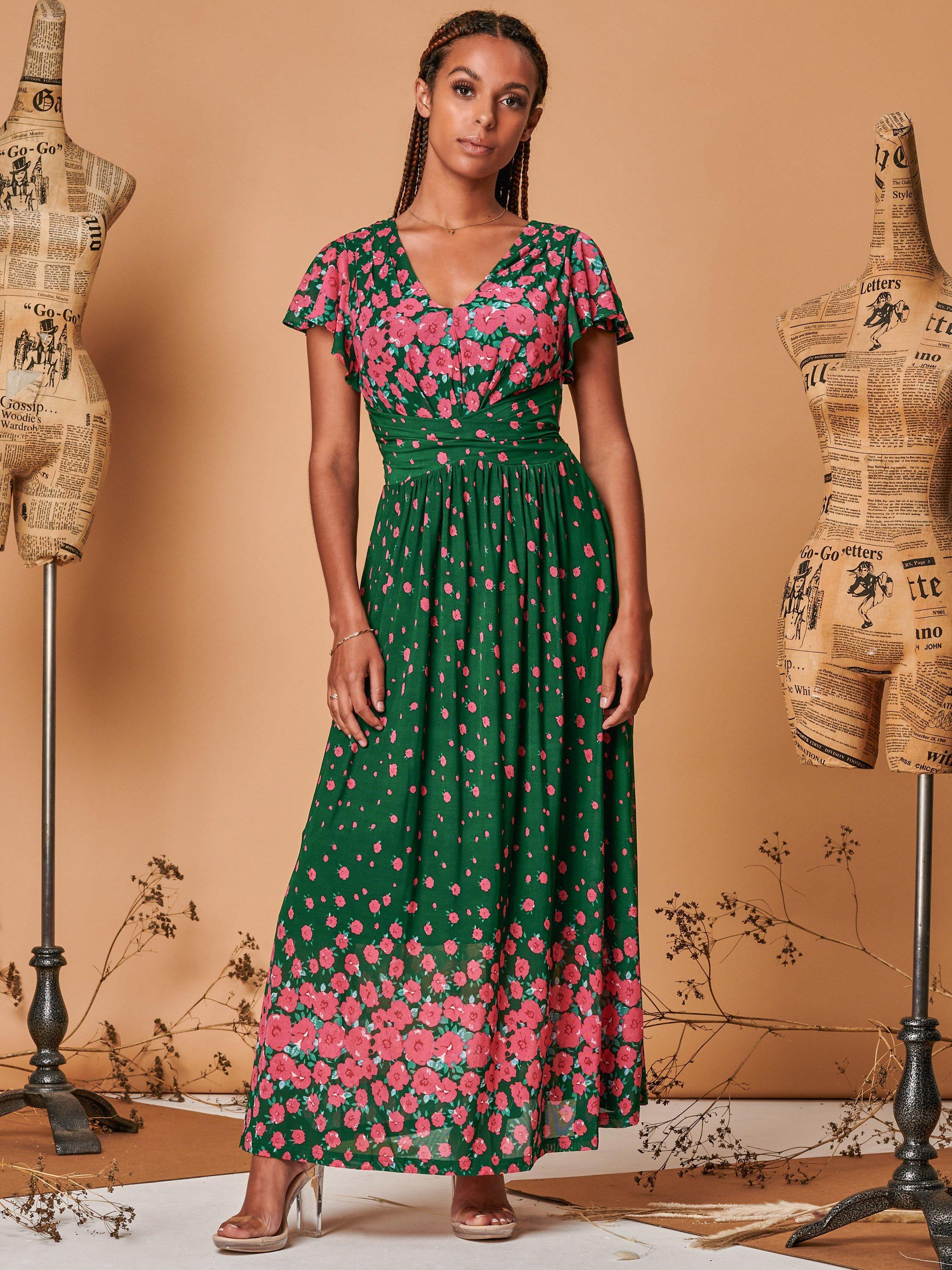 Jolie moi green dress best sale