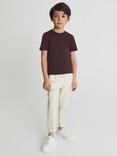 Reiss Kids' Bless Crew Neck Cotton T-Shirt, Bordeaux