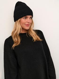 KAFFE Lotte Beanie Hat, Black Deep