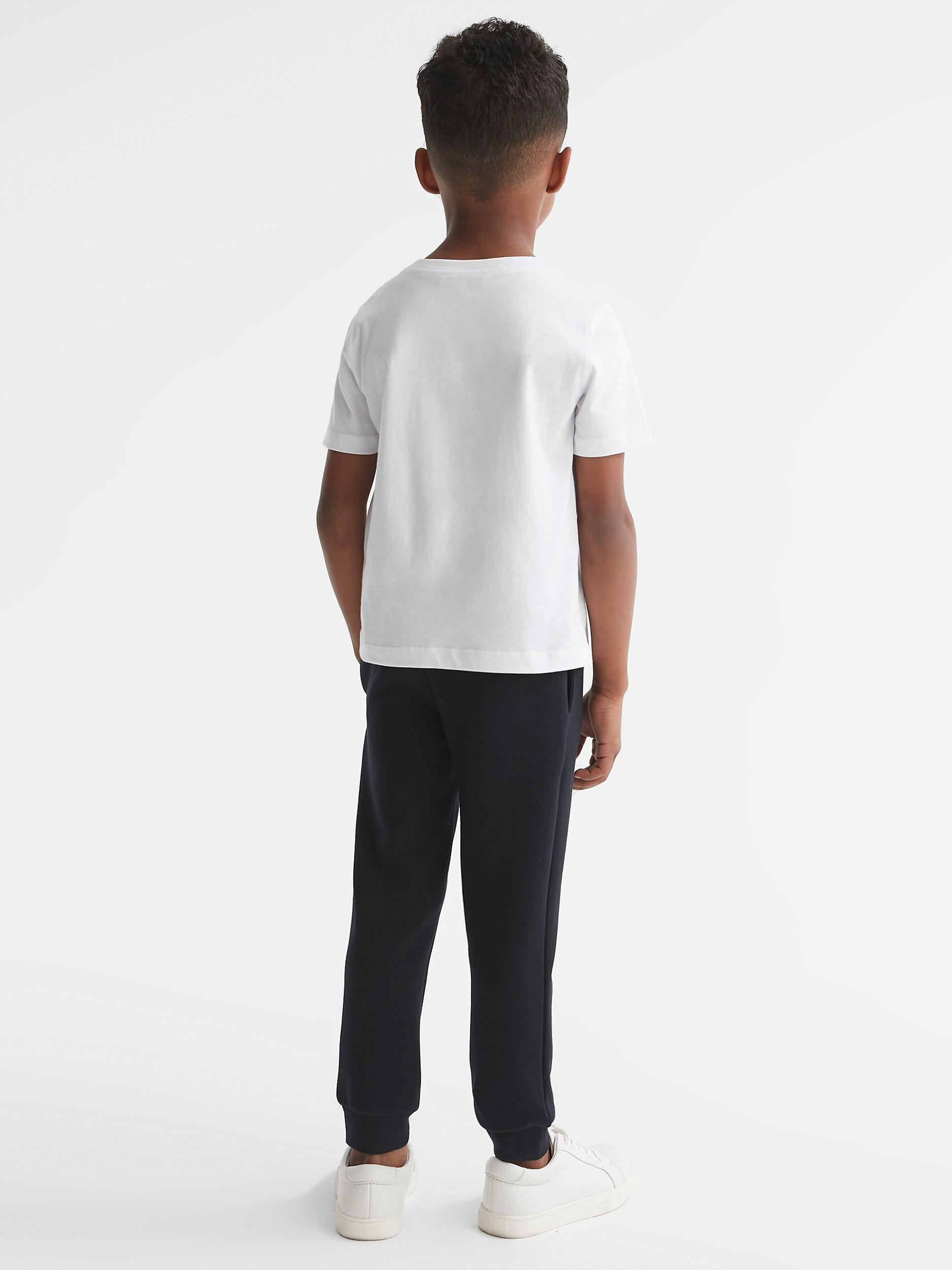 Product image 4 of 5, which shows Reiss Kids' Bless Crew Neck Cotton T-Shirt, White, 3-4 years