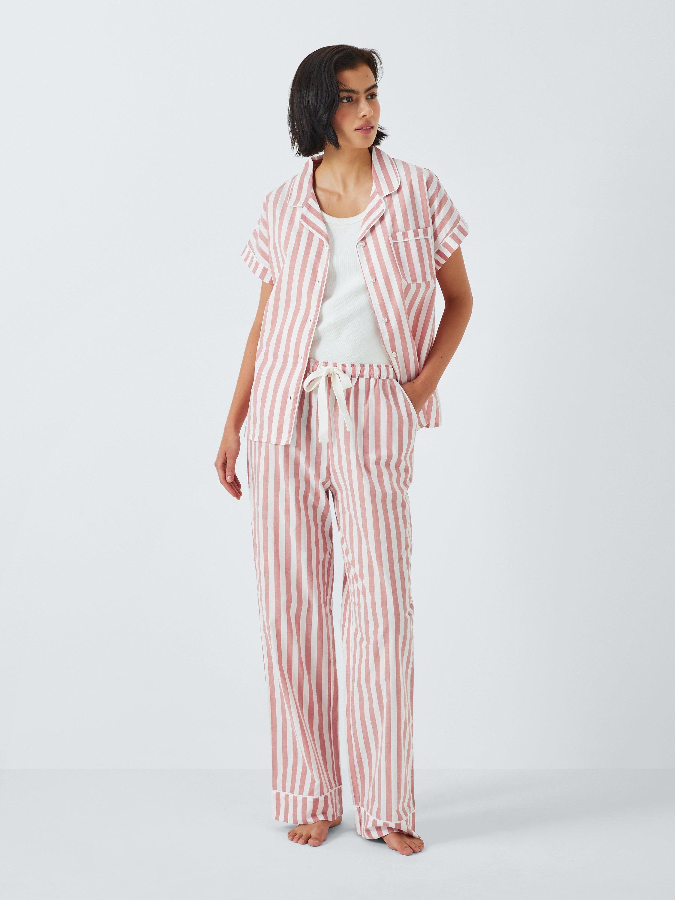 Product image 3 of 6, which shows John Lewis Kora Stripe Pyjama Bottoms, Desert Rose, 10