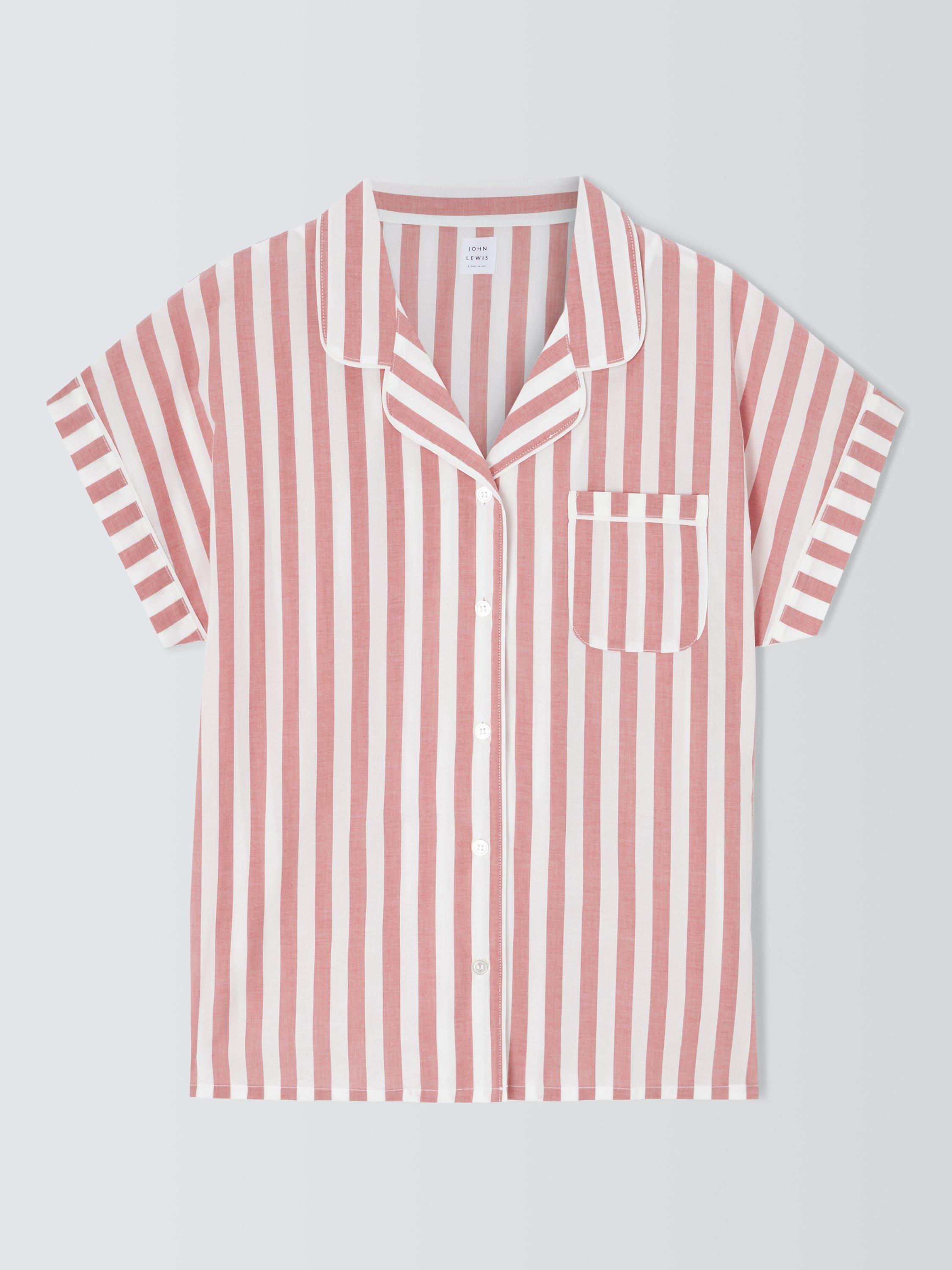 Product image 4 of 6, which shows John Lewis Kora Stripe Pyjama Shirt Top, Desert Rose, 10