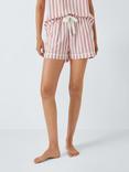 John Lewis Kora Stripe Pyjama Shorts, Desert Rose