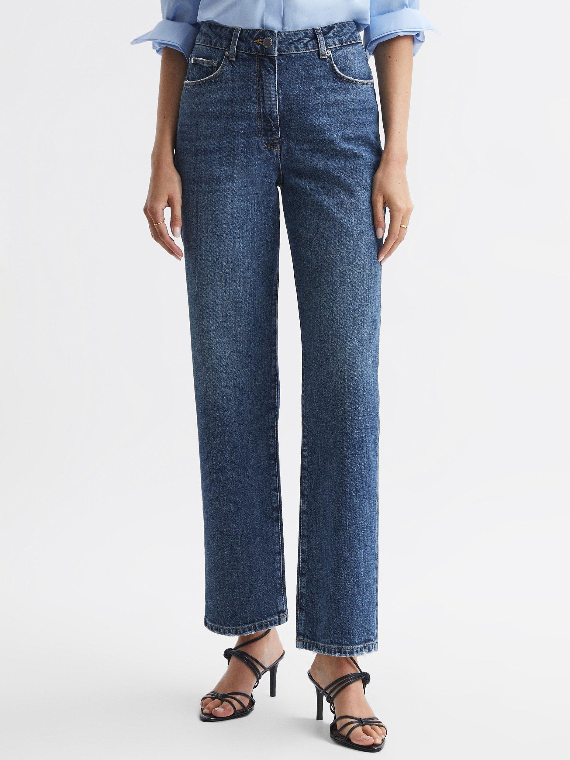 Reiss Selin Straight Leg Jeans, Mid Blue