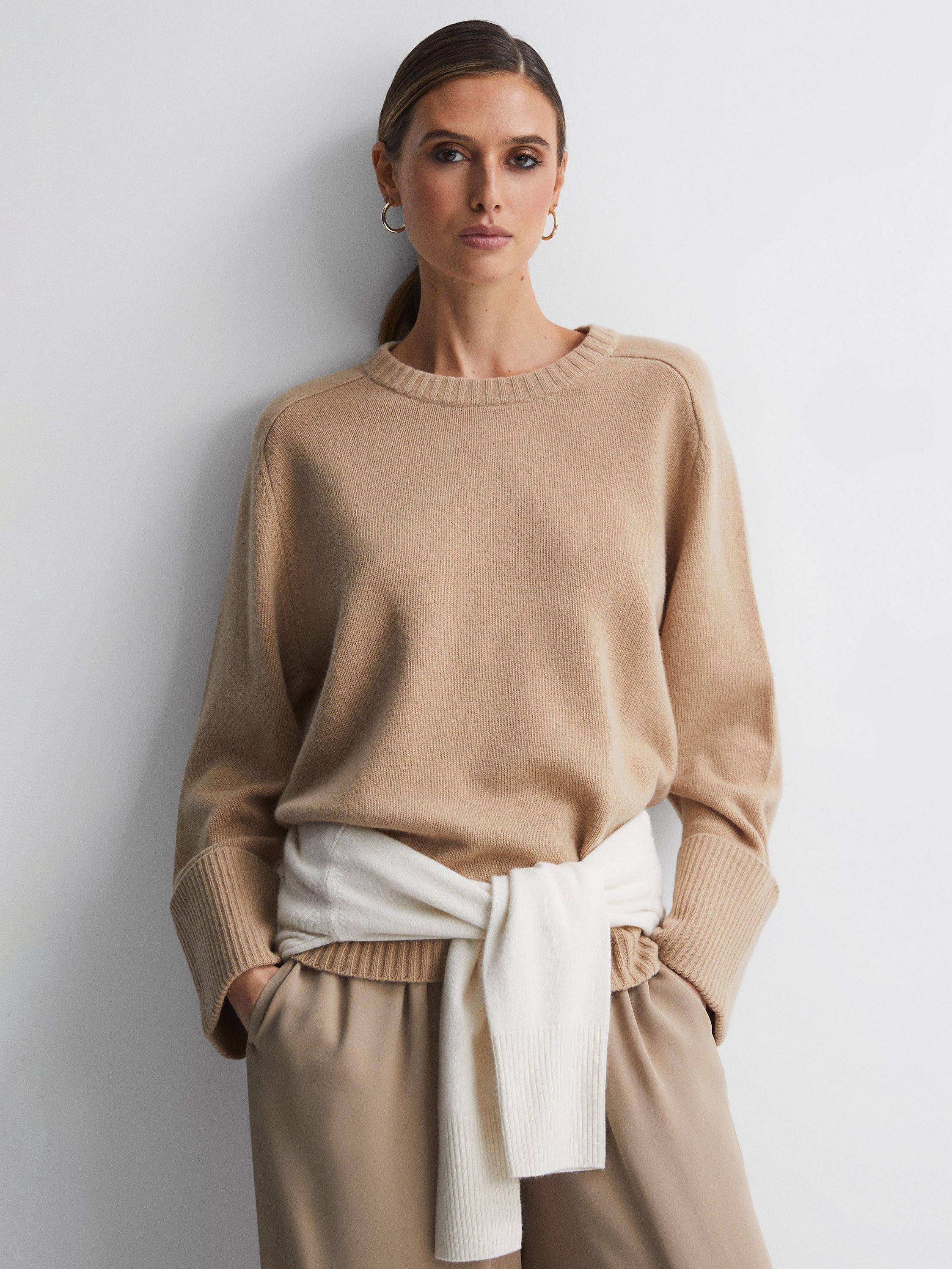Reiss Laura Wool Cashmere Blend Jumper, Camel