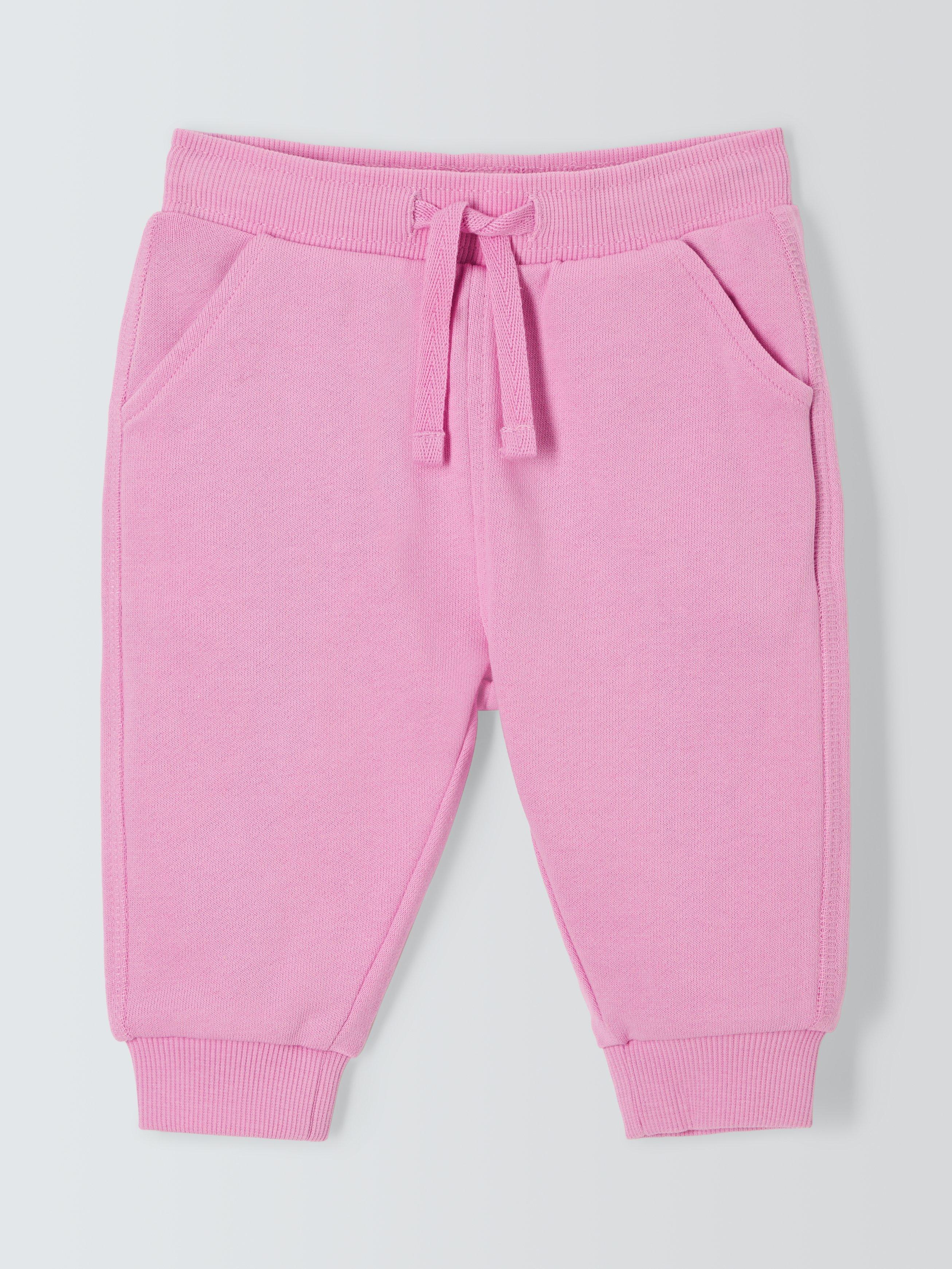 John Lewis ANYDAY Baby Cotton Joggers, Pink, 18-24 months