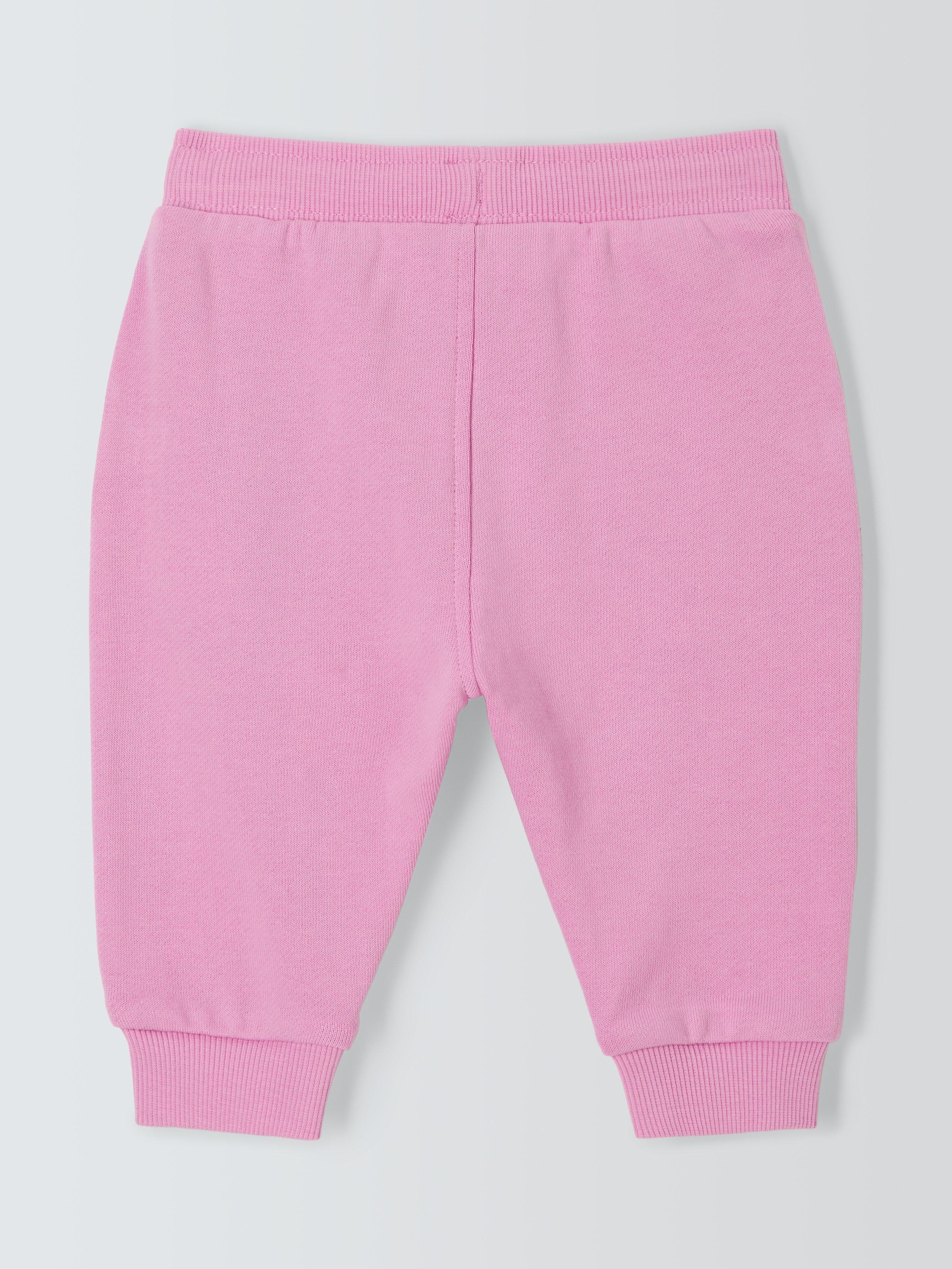 John Lewis ANYDAY Baby Cotton Joggers, Pink, 18-24 months