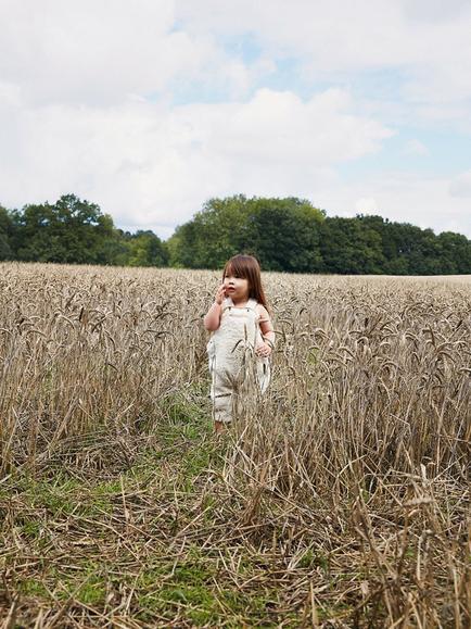 The Little Tailor Baby Soft & Comfy Sherpa Fleece Dungarees - view 2, Cream