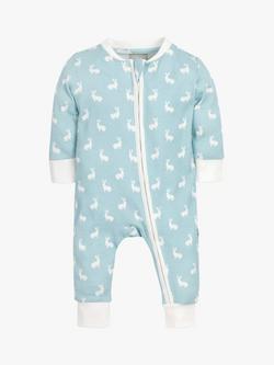 The Little Tailor Baby Hare & Rocking Horse Print Luxury 4 Piece Gift Set, Blue/White - view 2, Blue/White