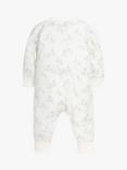 The Little Tailor Baby Hare Print Soft & Comfy Sleepsuit, White/Blue