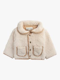 The Little Tailor Baby Sherpa Fleece & Quilted Reversible Jacket, Cream