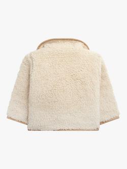 The Little Tailor Baby Sherpa Fleece & Quilted Reversible Jacket - view 2, Cream