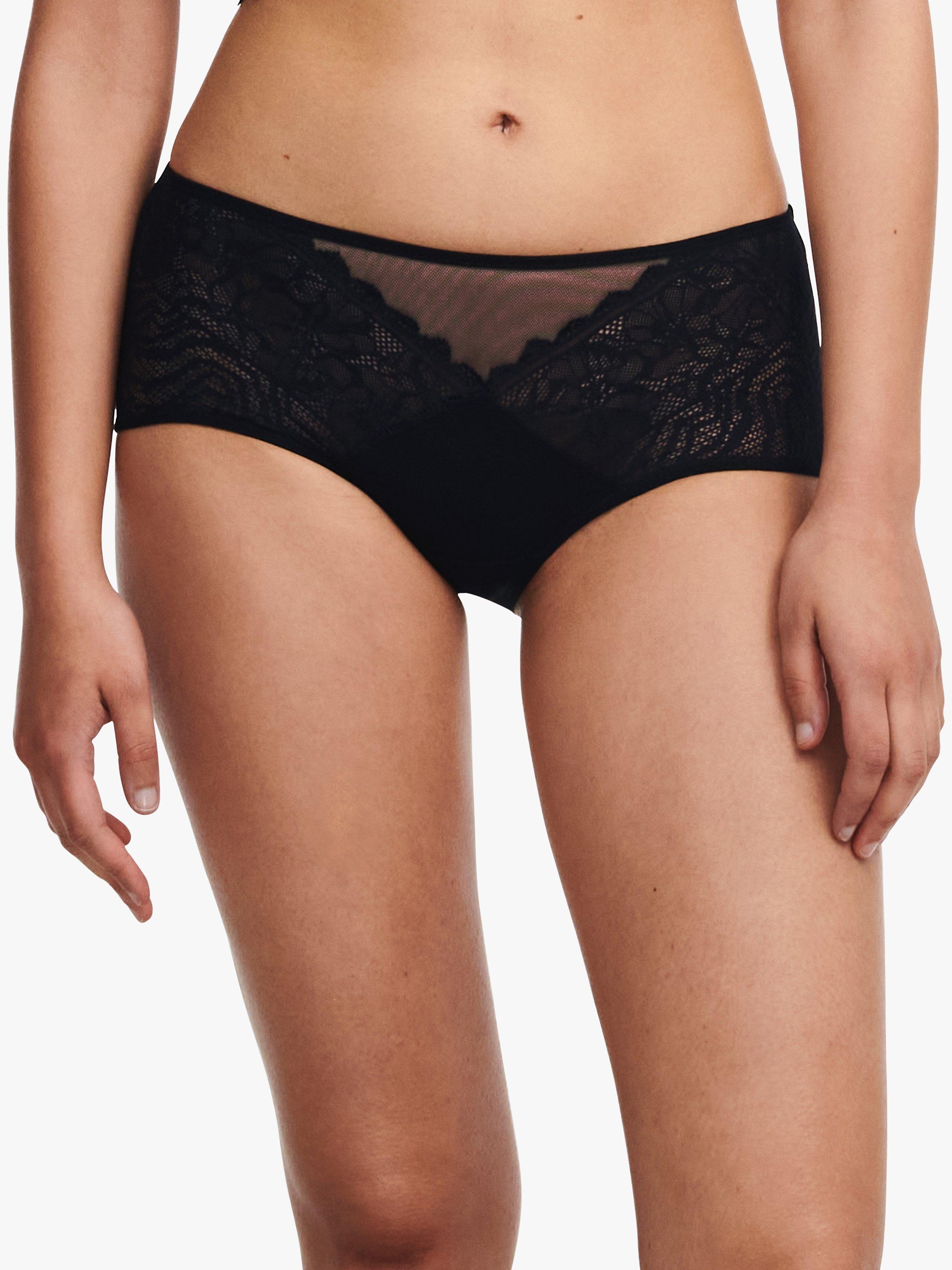 Product image 1 of 4, which shows Chantelle Floral Touch Shorty Knickers, Black, M