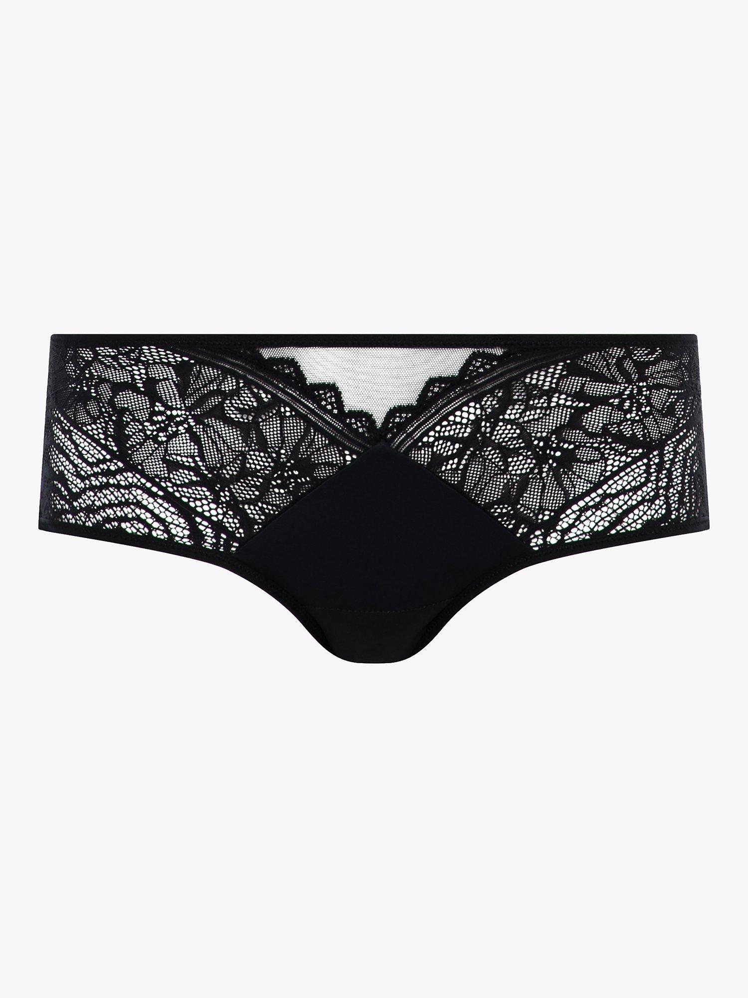 Product image 4 of 4, which shows Chantelle Floral Touch Shorty Knickers, Black, M